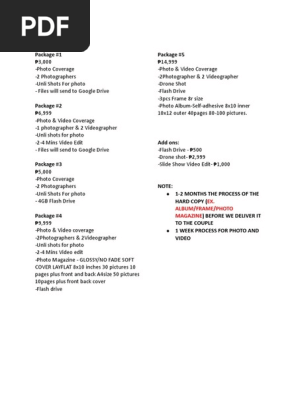 CFA PRICE AND PACKAGES