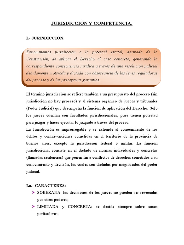 Jurisdicción y Competencia | Descargar gratis PDF | Jurisdicción ...