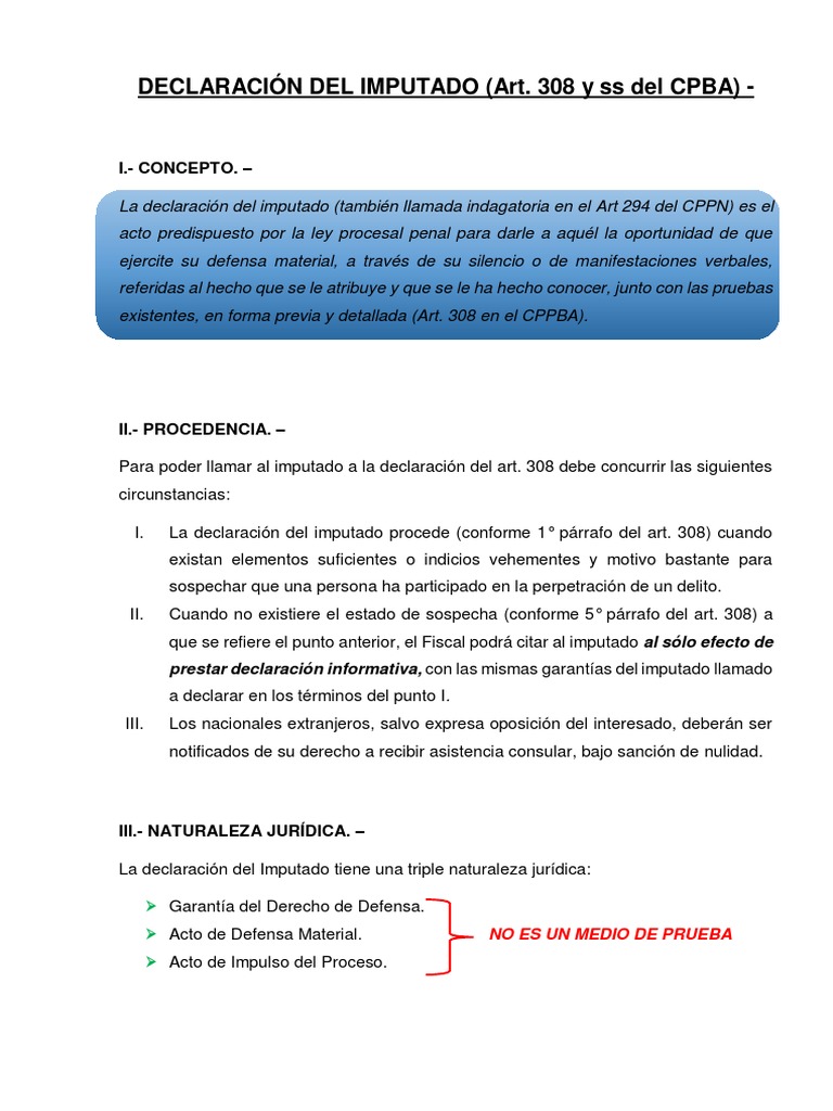Declaración del Imputado en el Proceso Penal | PDF | Fiscal | Sentencia ...