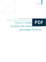 Tema 5. Análisis de Las Pruebas de Evaluación en Psicología Forense