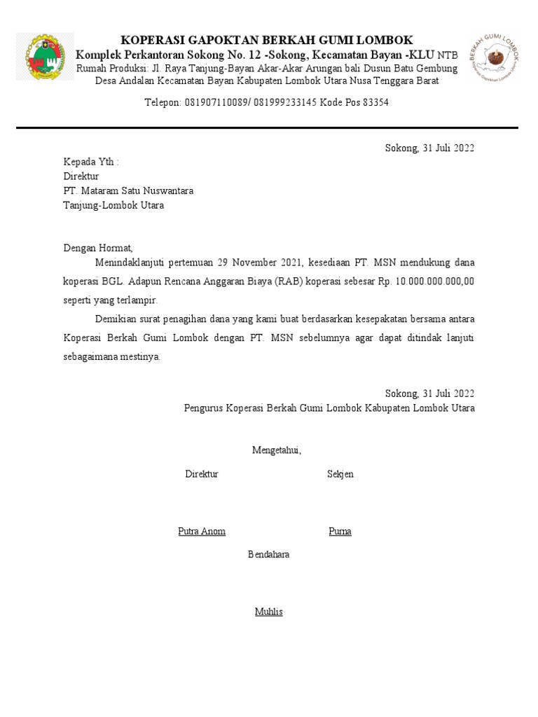 SURAT penagihan | PDF