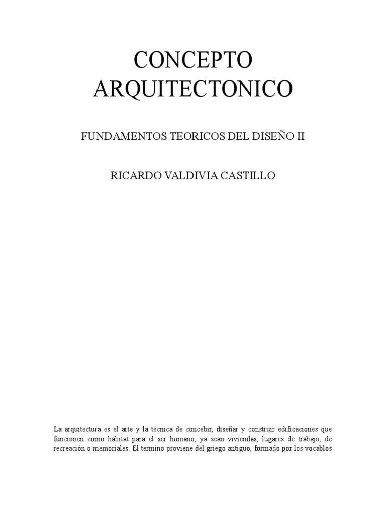 Concepto Arquitectónico en Diseño | PDF | Diseño | Concepto
