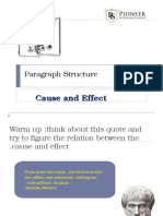 Cause and Effect Writing