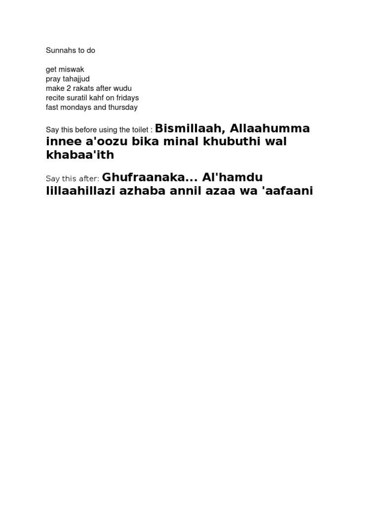 Sunnahs | PDF | Religion & Spirituality