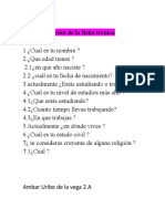 Preguntas para La Creación de La Ficha Tecnica