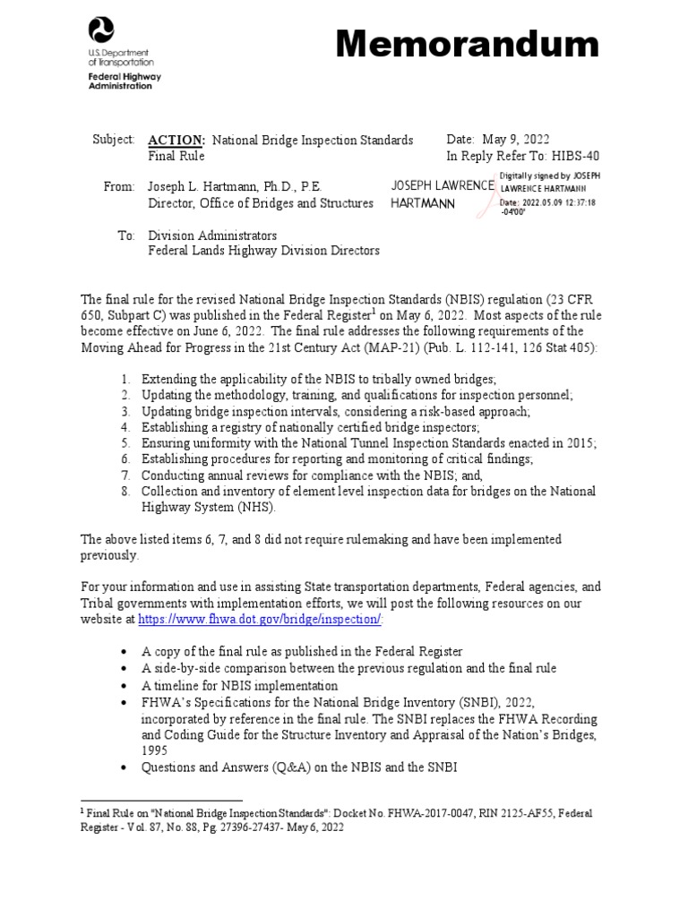 Memo nbis final rule final 508 pdf rulemaking government