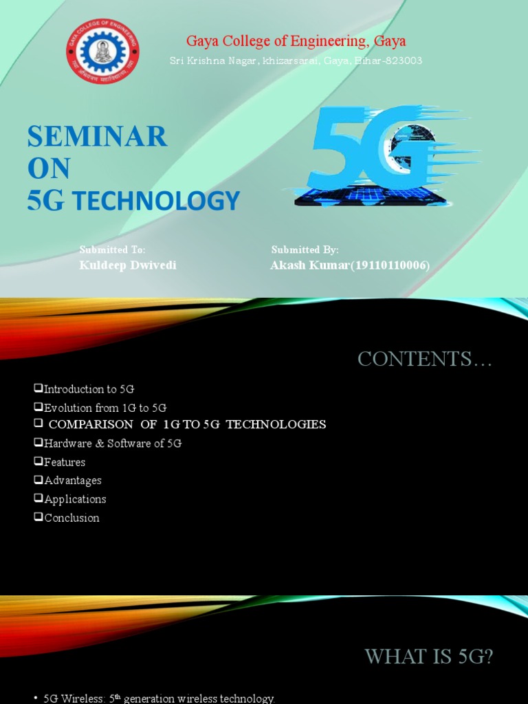 Seminar on 5G Technology Overview | PDF | Computer Network | 4 G