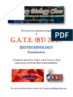 GATE BT 2007 Biotechnology Question Paper