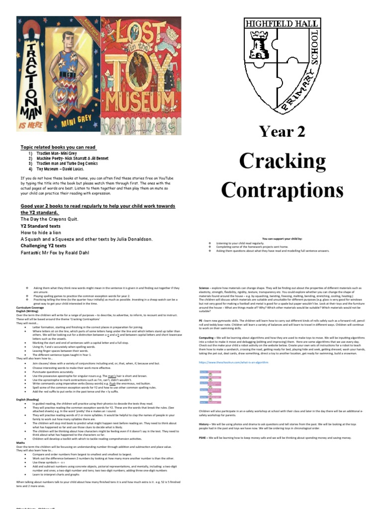 Year 2 Cracking Contraptions Guide | PDF | Word | English Language