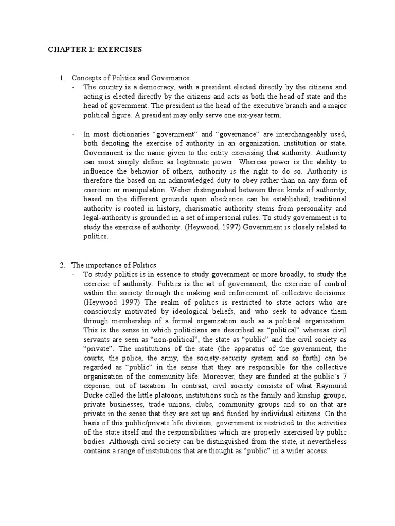 Understanding Politics and Governance Concepts | PDF | State (Polity ...