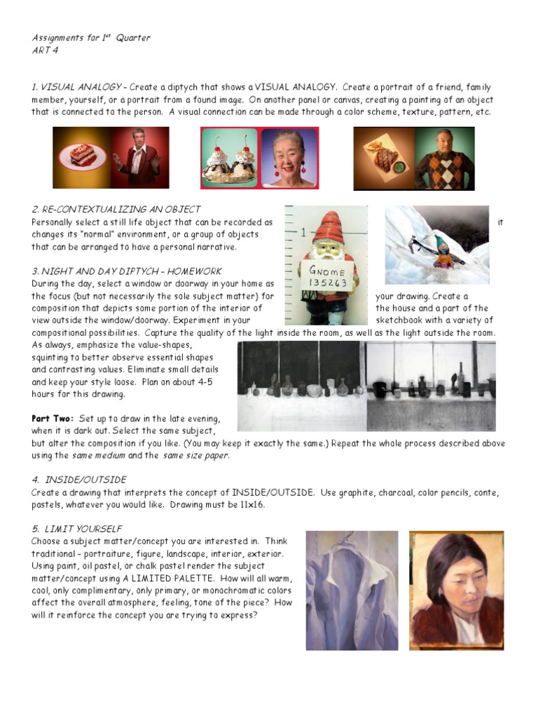 Assignments for Art 4: Value in Drawings | PDF