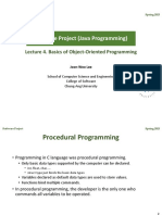 Software Project (Java Programming) : Lecture 4. Basics of Object-Oriented Programming