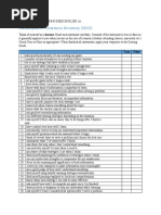 Metacognitive Awareness Inventory (MAI) : True False