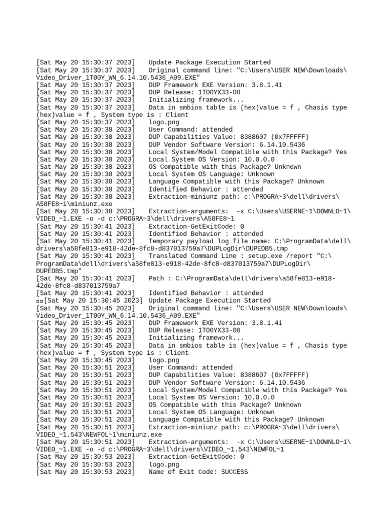 DUP Framework Execution Summary | PDF | Device Driver | Command Line ...