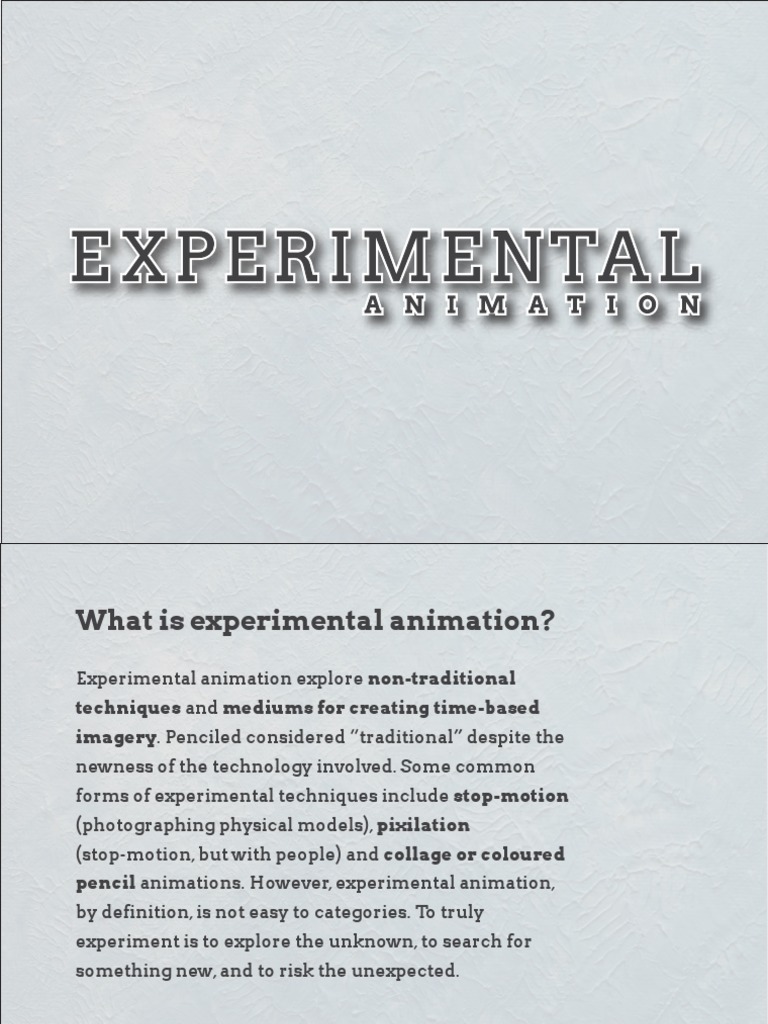 Experimental Animation Lr Pdf Puppetry Animation