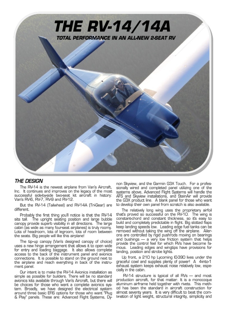 Vans RV14FLY-e-02012019 | PDF | Takeoff | Vehicle Design