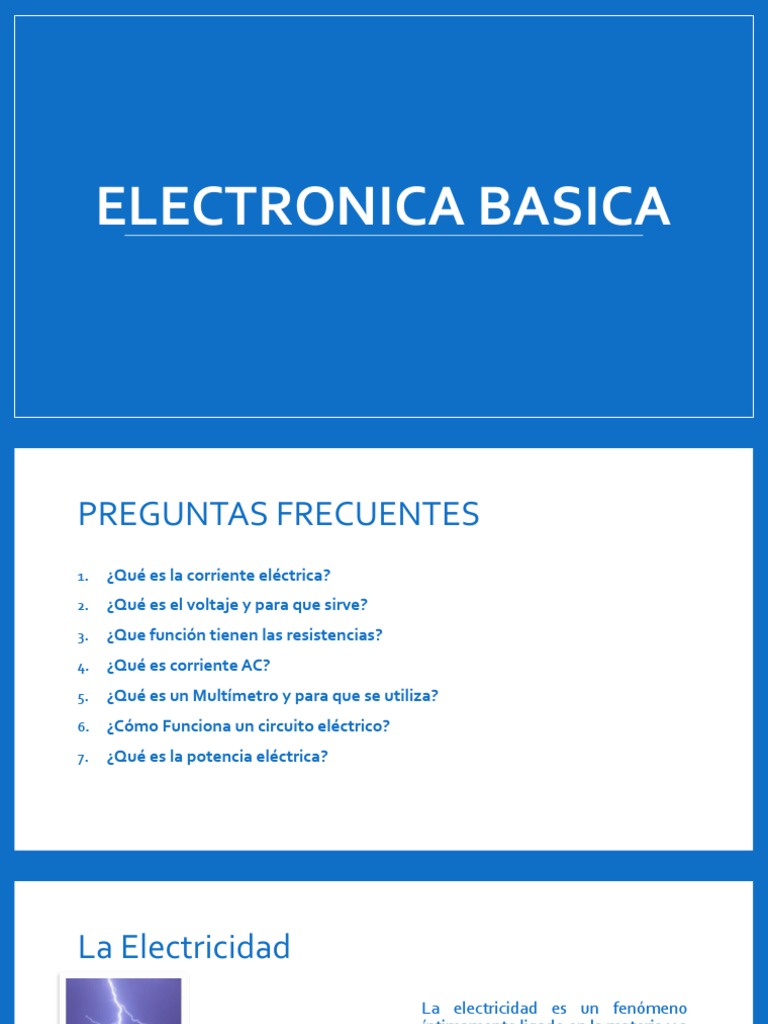 Electronica Basica PDF Corriente eléctrica voltaje