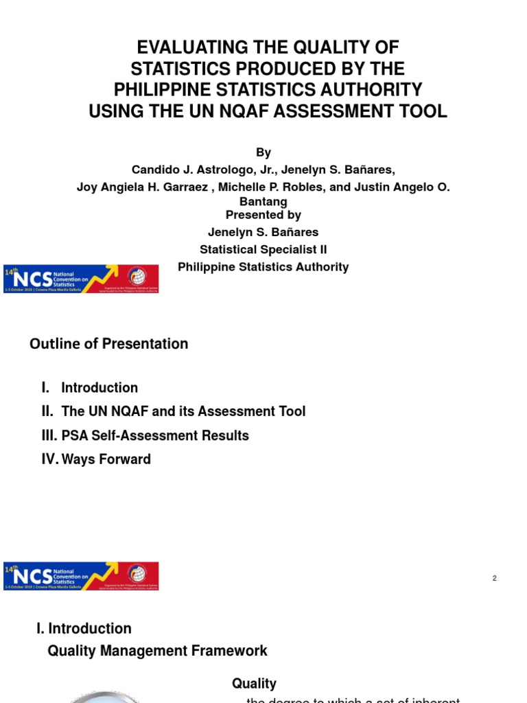 PSA Quality Assessment via UN NQAF | PDF | Regulatory Compliance ...