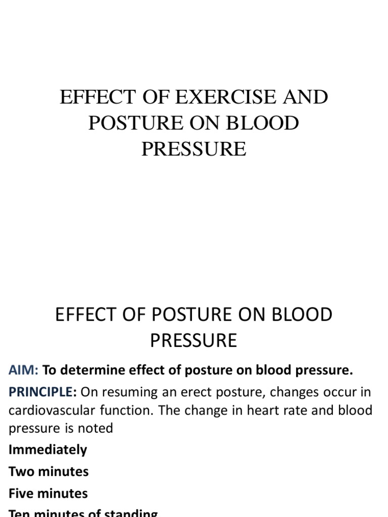 Exercise and Posture Effects on BP | PDF | Blood Pressure | Heart