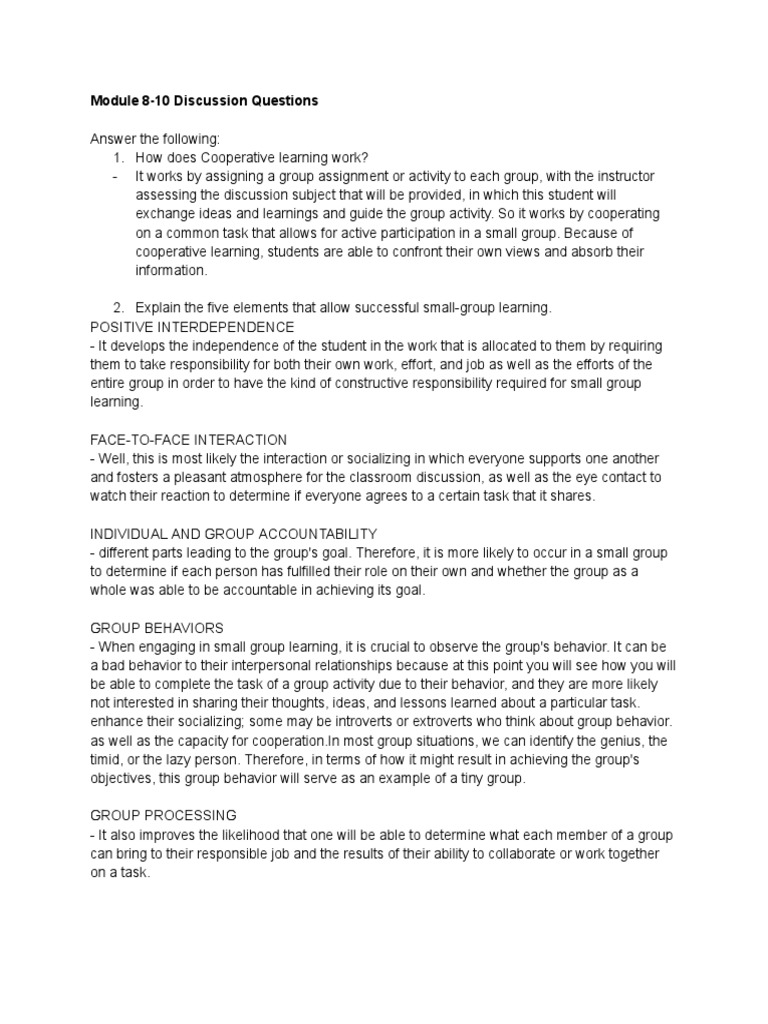 Module 8 10 discussion questions pdf constructivism philosophy of