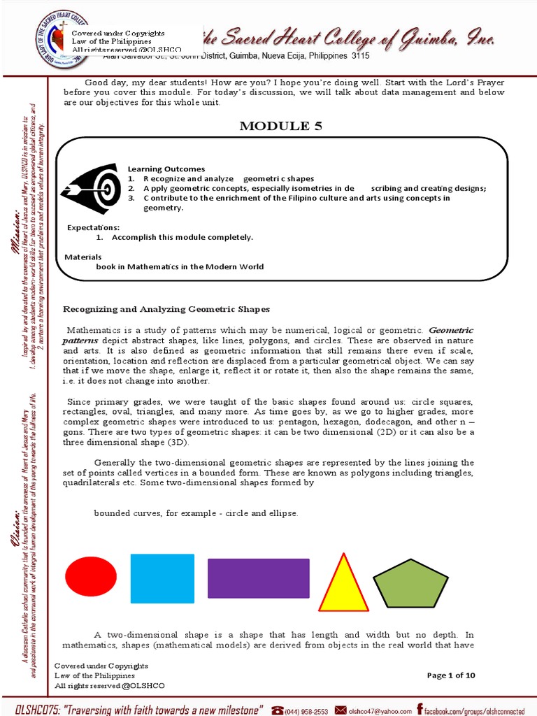 Module 5 MMW BSIT-1 | Download Free PDF | Shape | Pattern