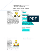 The Scientific Method With The Simpsons KEY