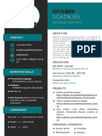 Black and Green Simple Modern Resume