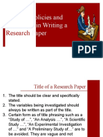 Lecture On Writing Research Paper 1