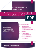 7.MIL 6. Media and Information Languages Part 1 Genre Codes and Conventions