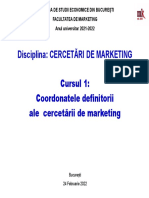 C1 - Coordonatele Definitorii Ale Cercetării de Marketing