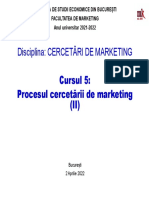 C5 - Procesul Cercetarii de Marketing (II)