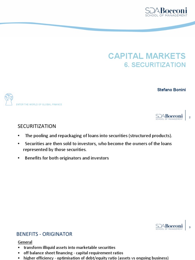 Securitization PDF Mortgage Backed Security Asset Backed Security