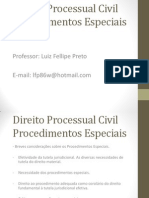 Direito Processual Civil - Procedimentos Especiais