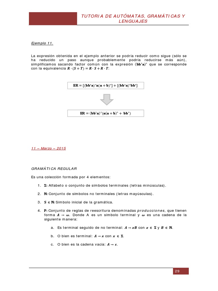 Gramática Regular y Autómatas Explicados | PDF | Conjunto (Matemáticas ...