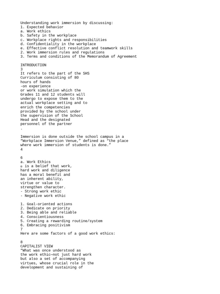 Immersion PDF Cost Of Living Résumé