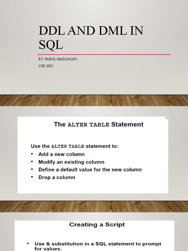 DDL and DML in SQL | PDF