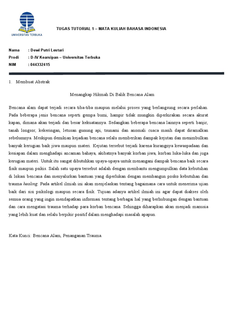 Format Tugas Tuton | PDF