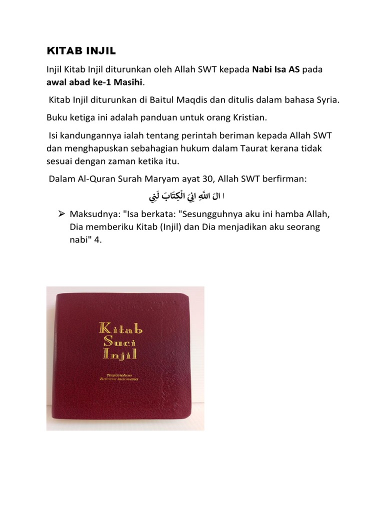 Kitab Injil Dan Al-Quran Khairil Akram 1167 | PDF