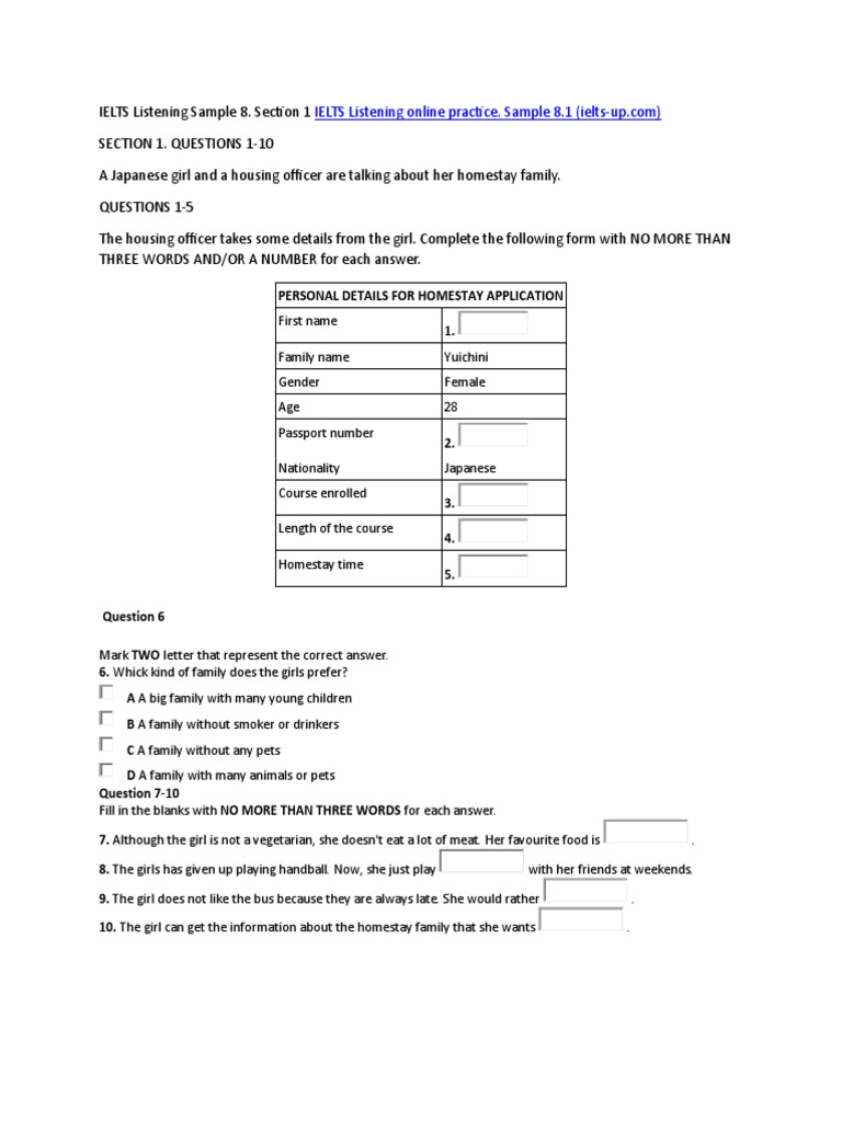 IELTS Listening Sample 8 | PDF | Advertising | International English ...