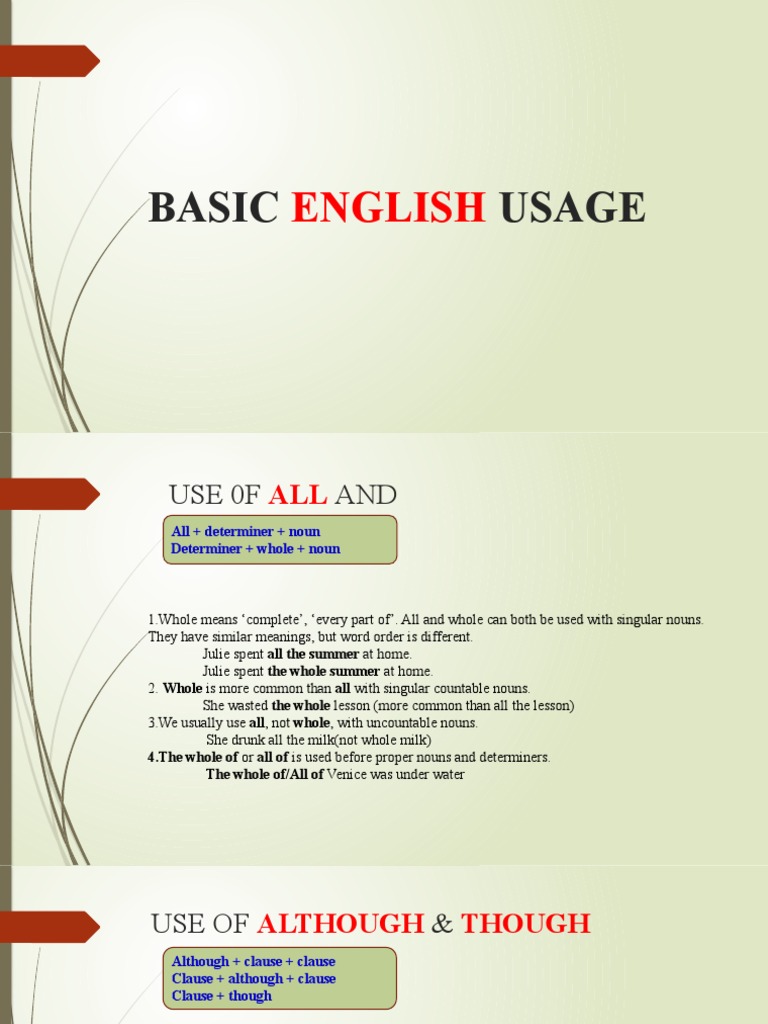 Basic Usage And Examples _ THE ENGLISH TENSES PRACTICAL GRAMMAR GUIDE ...