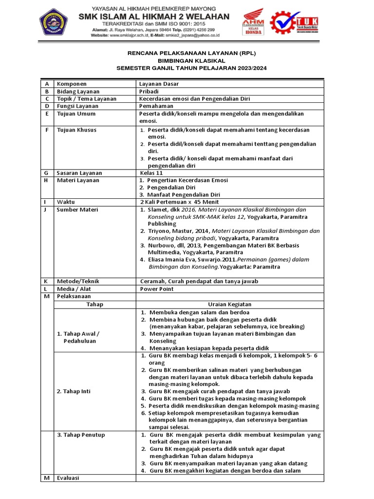 Kecerdasan Emosi Dan Pengendalian Diri | PDF