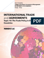 International-Trade-And-Agreements - Topic 10 - The Trade Policy in Developing Countries