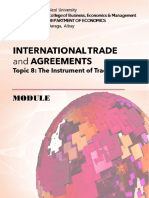 International Trade and Agreements - Topic 8 - The Instrument of Trade Policy