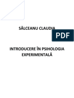 Sălceanu Claudia - Introducere in Psihologia Experimentala