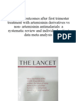 Pregnancy Outcomes After First Timester Treatment With Artemisinin Vs Non Artemisin Based Therapy