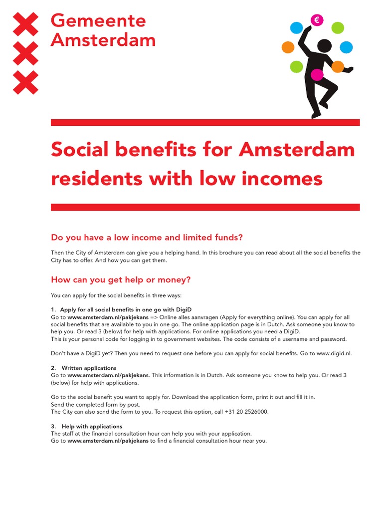 Social Benefits For Amsterdam Residents With Low PDF Tax