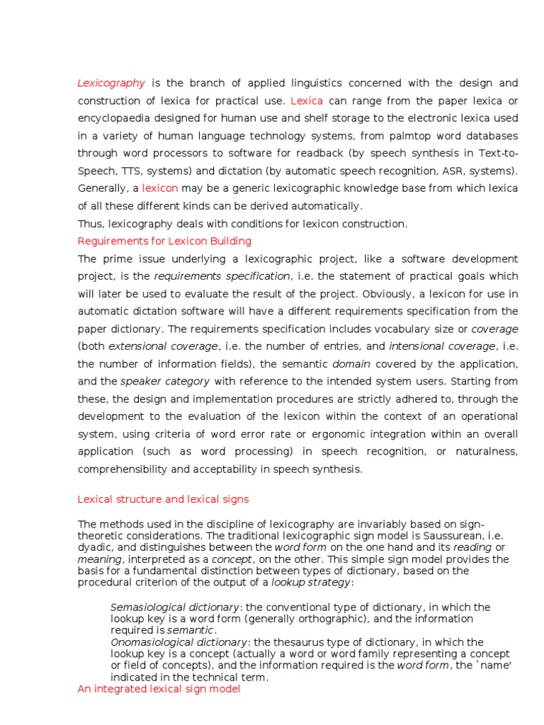 Computational Lexicography | PDF | Lexicon | Lexicography