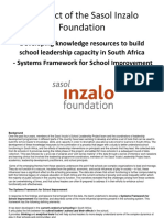 Sasol Inzalo Systems Framework For School Improvement 2