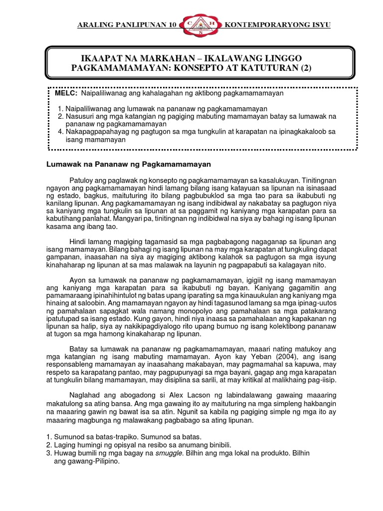 AP10 Quarter-4 LAS Week-2 | PDF