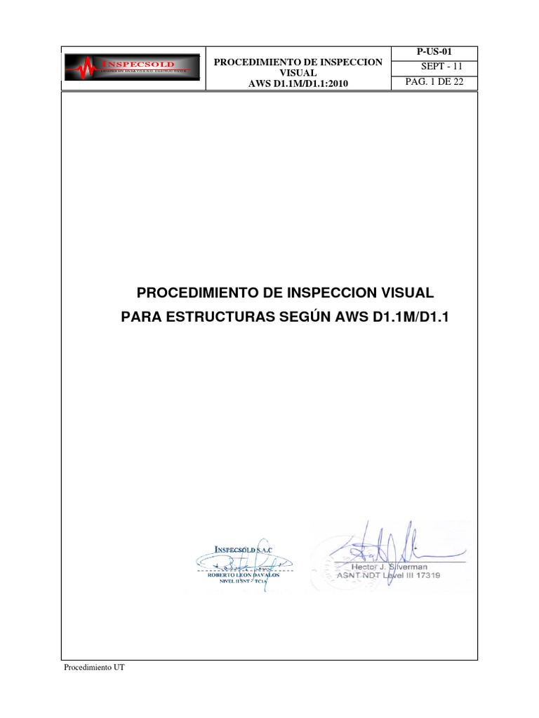 Inspección Visual según AWS D1.1M/D1.1 | PDF